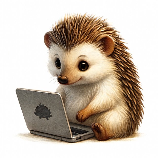 귀여운 고슴도치가 작은 책상에 앉아_640 .jpg